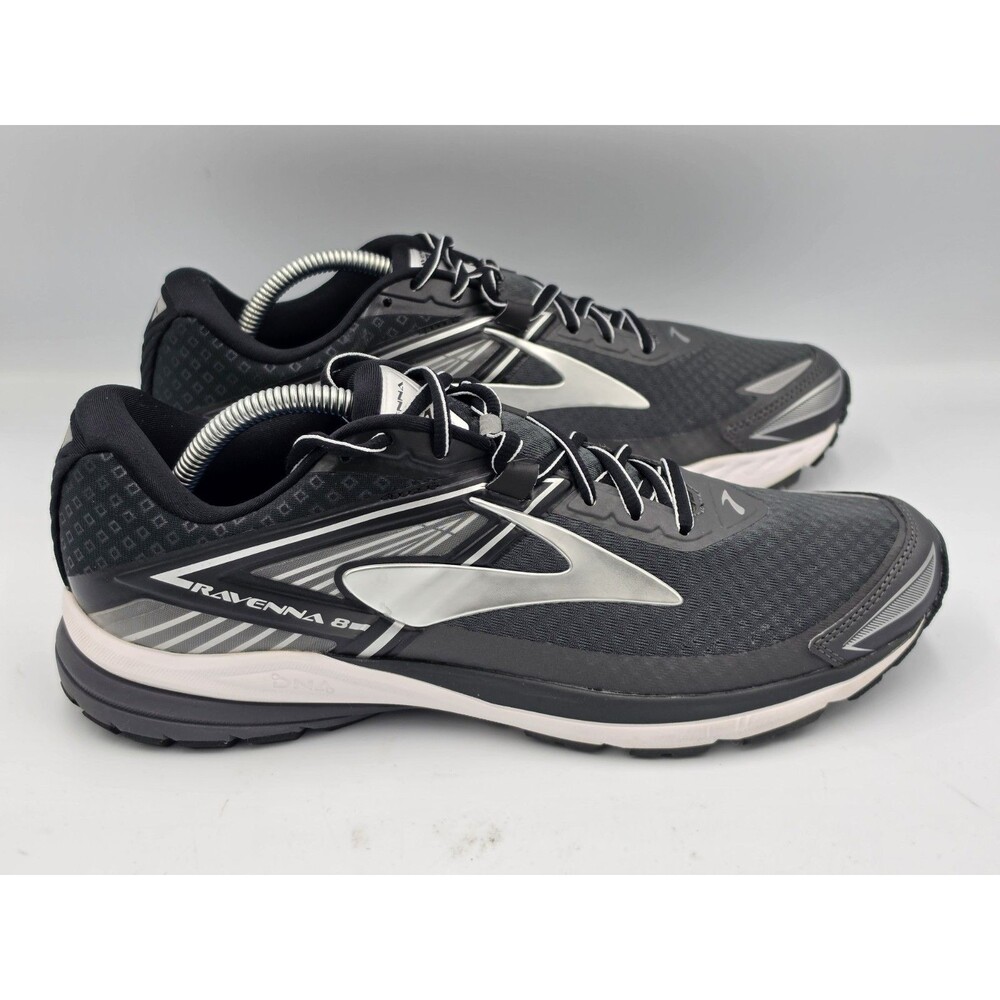 Men's Brooks Ravenna 8 Black Silver Tennis Running Shoes Size US 9.5 D